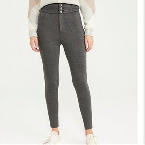 NWT Ann Taylor Pant Trouser High RIse Five Pocket Shank Pant Button Fly Grey 8